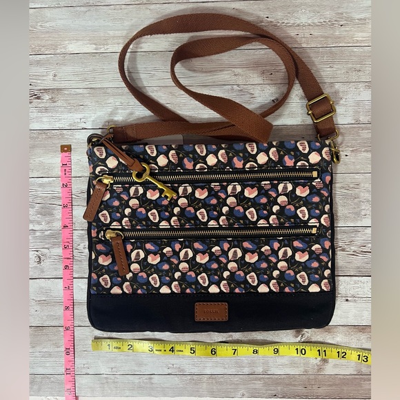Fossil Crossbody Bag key multicolor zipper - Picture 7 of 7